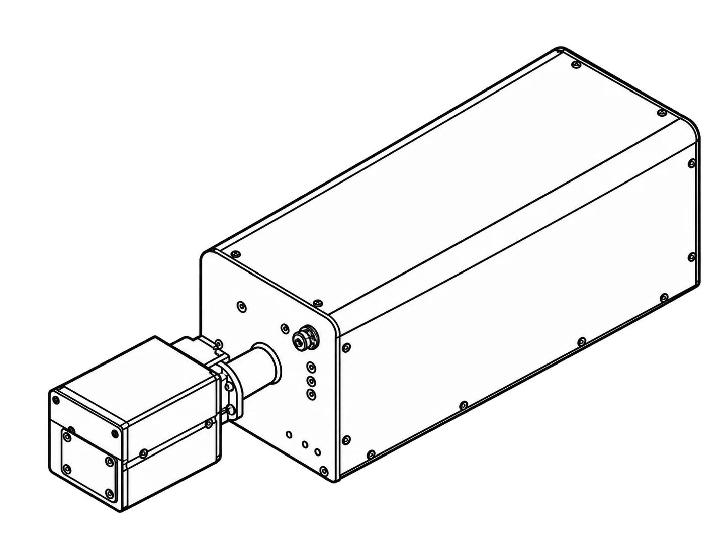 Technische Perspektivzeichnung von MZ520U-Gehäuse und Scankopf